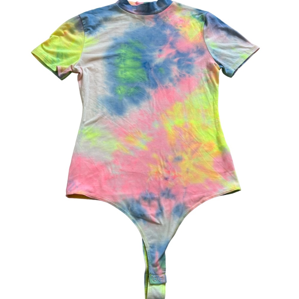 Rainbow Tie Dye Short Sleeve Bodysuit ( Juniors)